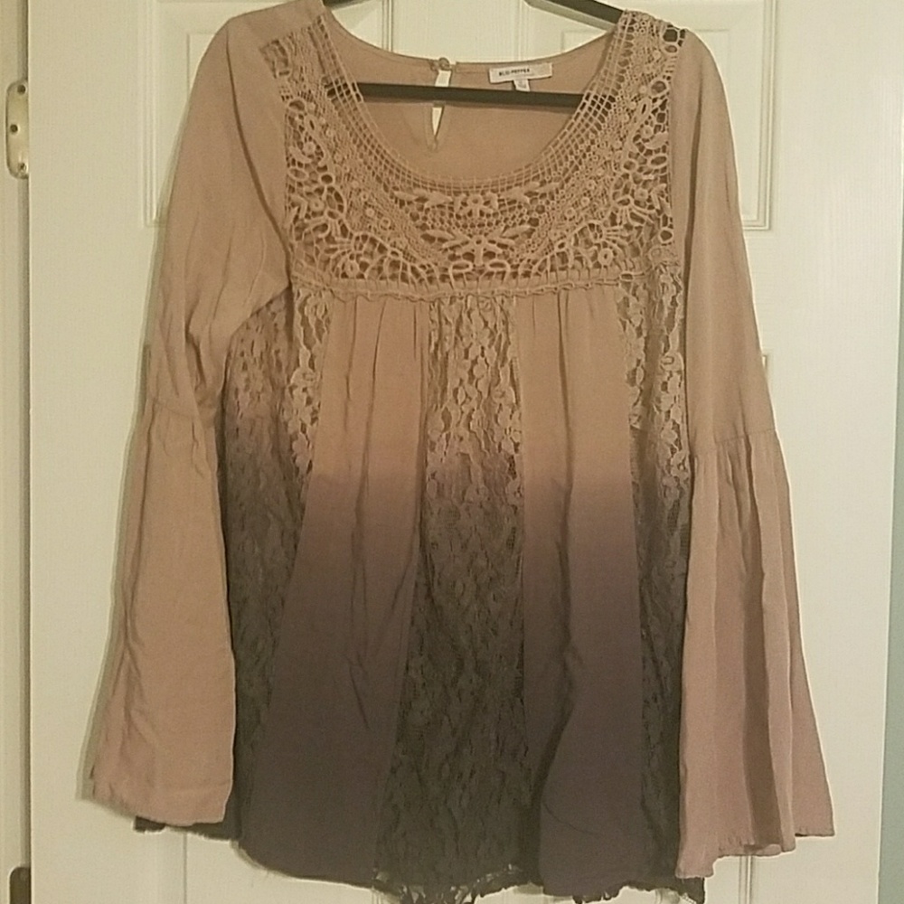 Ombre pink and gray top